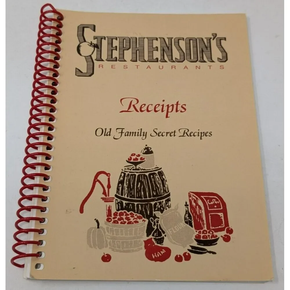 Stephenson's‎ Restaurant Receipts Secret Recipes Cookbook 1967 1999 Vintage